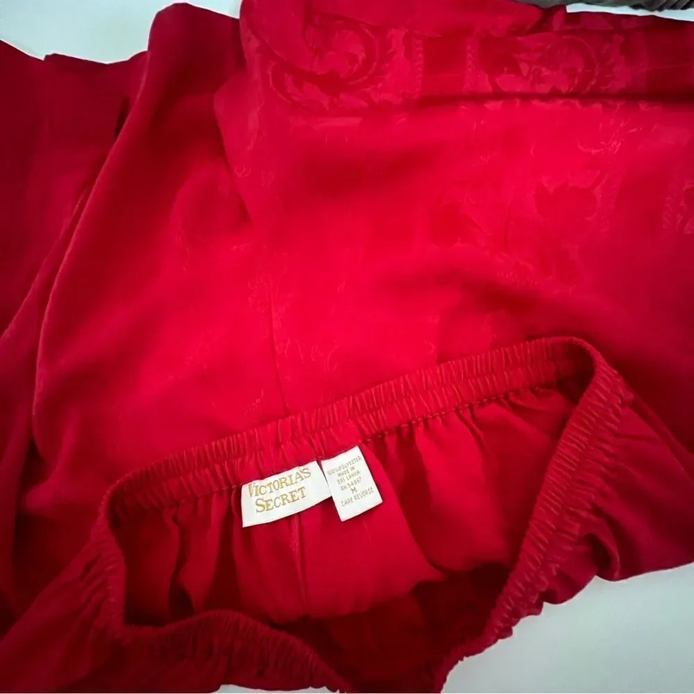 Vintage RARE Gold Label Victoria’s Secret 2 PC Pajama M Christmas Red Shorts